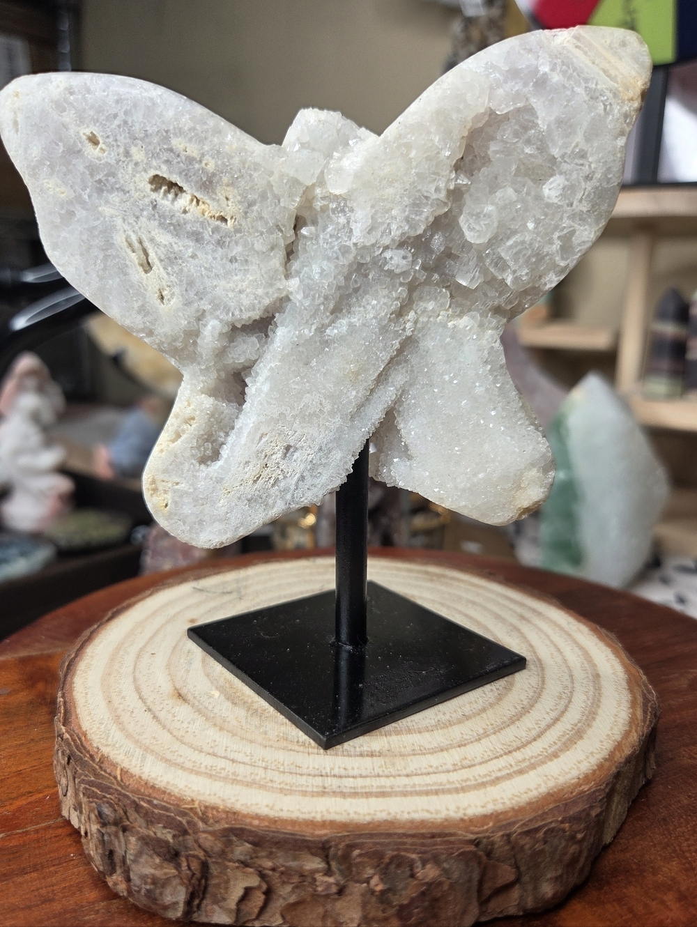 Druzy Agate Butterfly On Stand